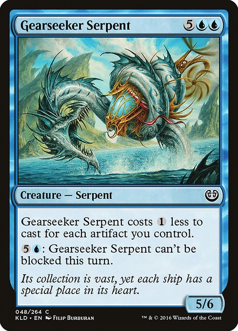 【Foil】【EN】歯車襲いの海蛇/Gearseeker Serpent [KLD] 青C No.48
