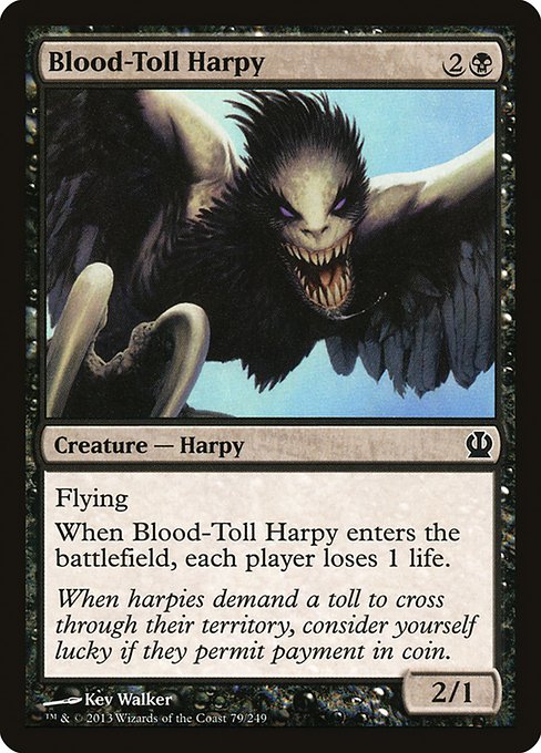 【Foil】【EN】血集りのハーピー/Blood-Toll Harpy [THS] 黒C No.79