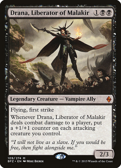 【Foil】【EN】マラキールの解放者、ドラーナ/Drana, Liberator of Malakir [BFZ] 黒M No.109