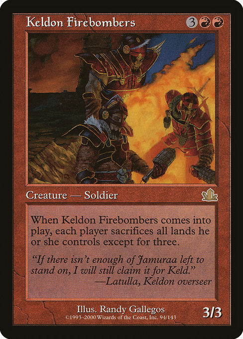 【Foil】【EN】ケルドの火弾兵/Keldon Firebombers [PCY] 赤R No.94