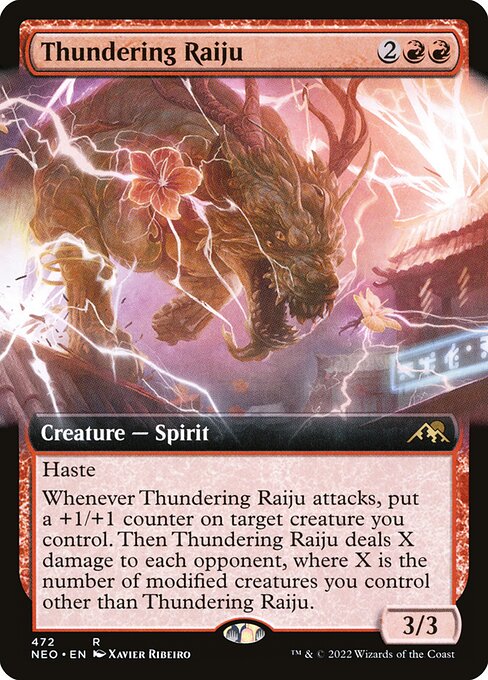 【Foil】【EN】轟く雷獣/Thundering Raiju [NEO] 赤R No.472