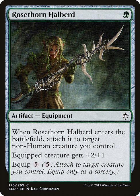 【Foil】【EN】薔薇棘の矛槍/Rosethorn Halberd [ELD] 茶C No.175