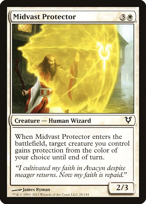 【Foil】【EN】ミッドヴァストの守護者/Midvast Protector [AVR] 白C No.28