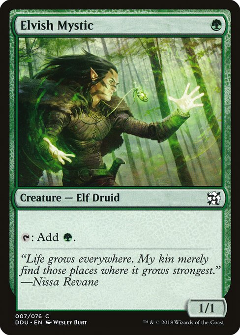 【EN】エルフの神秘家/Elvish Mystic [DDU] 緑C No.7