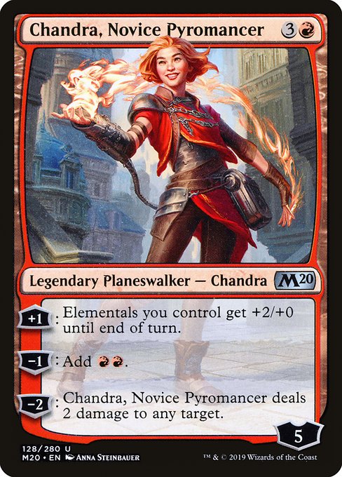 【Foil】【EN】新米紅蓮術師、チャンドラ/Chandra, Novice Pyromancer [M20] 赤U No.128