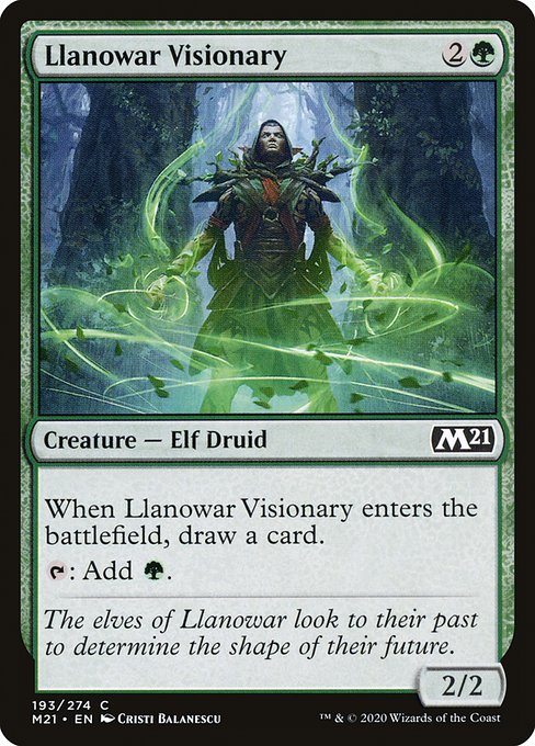 【EN】ラノワールの幻想家/Llanowar Visionary [M21] 緑C No.193