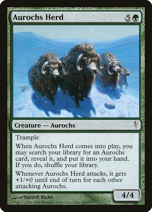 【Foil】【EN】オーロクスの獣群/Aurochs Herd [CSP] 緑C No.103
