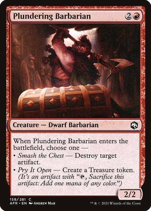 【Foil】【EN】略取するバーバリアン/Plundering Barbarian [AFR] 赤C No.158