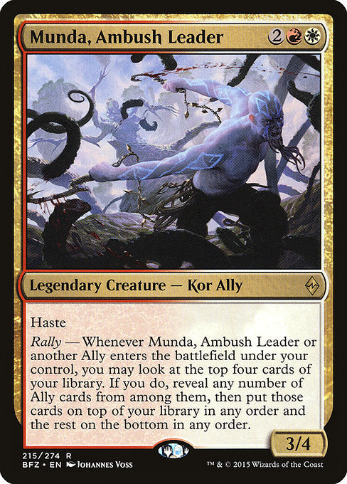 【Foil】【EN】待ち伏せ隊長、ムンダ/Munda, Ambush Leader [BFZ] 金R No.215