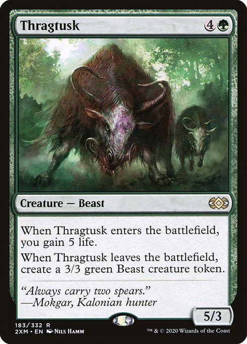 【Foil】【EN】スラーグ牙/Thragtusk [2XM] 緑R No.183