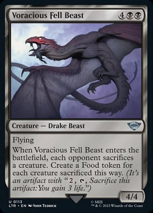 【Foil】【EN】貪欲なる忌まわしき獣/Voracious Fell Beast [LTR] 黒U No.113