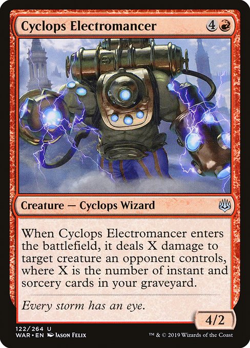 【Foil】【EN】サイクロプスの電術師/Cyclops Electromancer [WAR] 赤U No.122