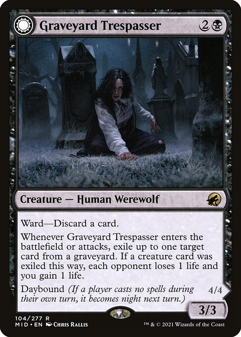 【EN】Graveyard Trespasser // Graveyard Glutton [MID] 黒R No.104