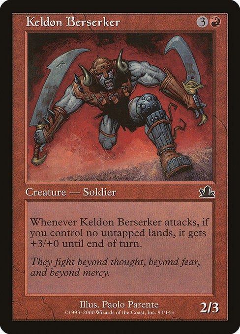 【Foil】【EN】ケルドの狂戦士/Keldon Berserker [PCY] 赤C No.93