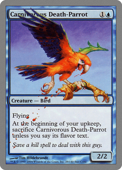【Foil】【EN】Carnivorous Death-Parrot [UNH] 青C No.29
