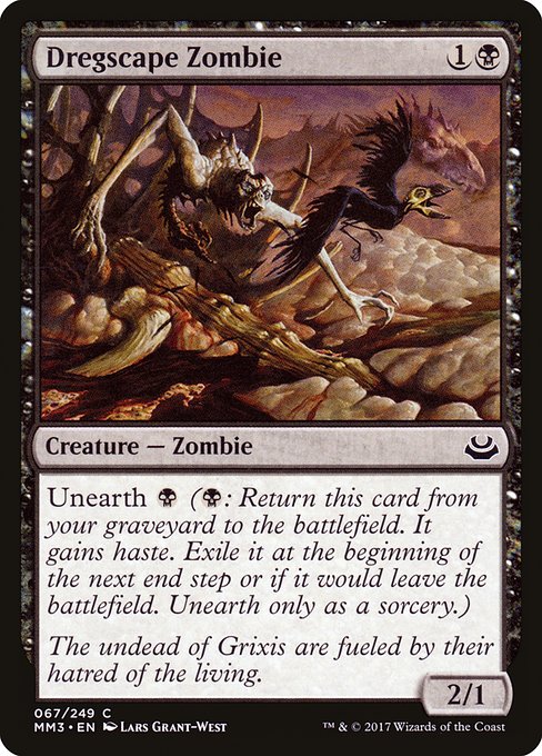 【Foil】【EN】屑肉の地のゾンビ/Dregscape Zombie [MM3] 黒C No.67