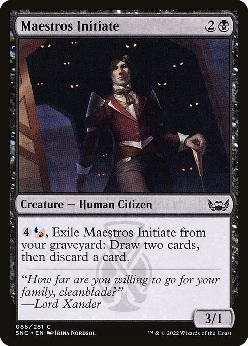 【Foil】【EN】貴顕廊一家の新入り/Maestros Initiate [SNC] 黒C No.86