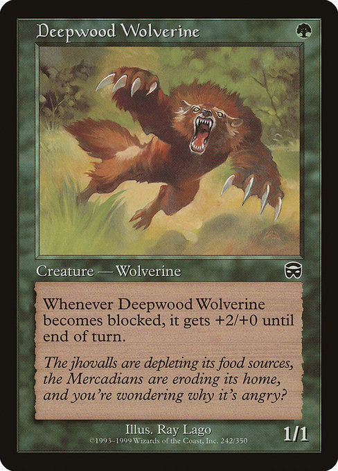 【Foil】【EN】ディープウッドのクズリ/Deepwood Wolverine [MMQ] 緑C No.242