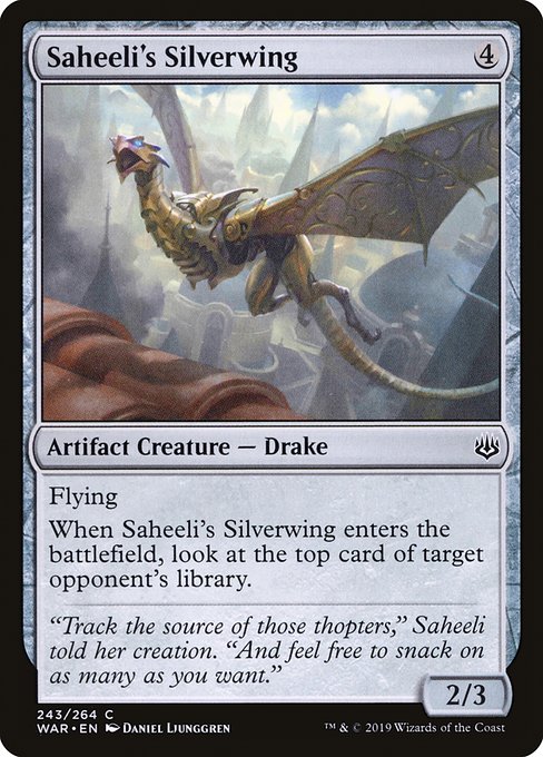 【Foil】【EN】サヒーリの銀翼/Saheeli's Silverwing [WAR] 茶C No.243