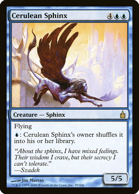 【Foil】【EN】紺碧のスフィンクス/Cerulean Sphinx [RAV] 青R No.39