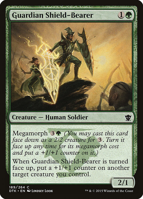 【Foil】【EN】盾を持つ守護者/Guardian Shield-Bearer [DTK] 緑C No.189