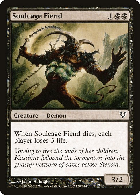 【Foil】【EN】魂獄の悪鬼/Soulcage Fiend [AVR] 黒C No.120