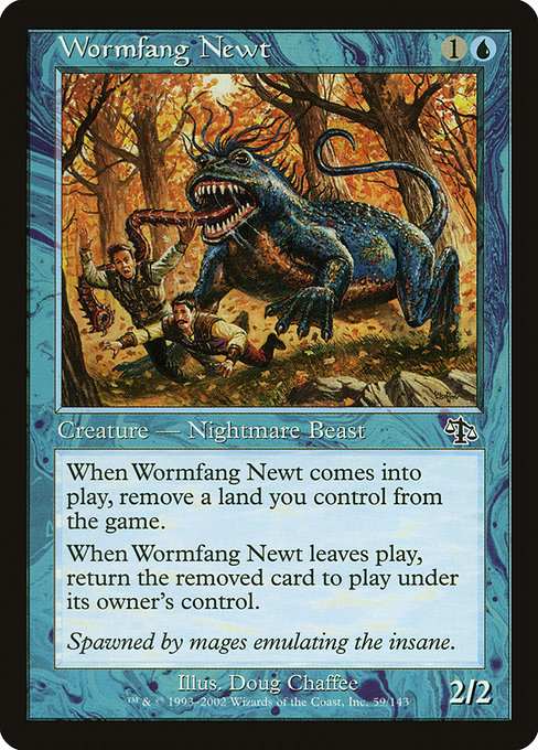 【Foil】【EN】寄生牙のイモリ/Wormfang Newt [JUD] 青C No.59