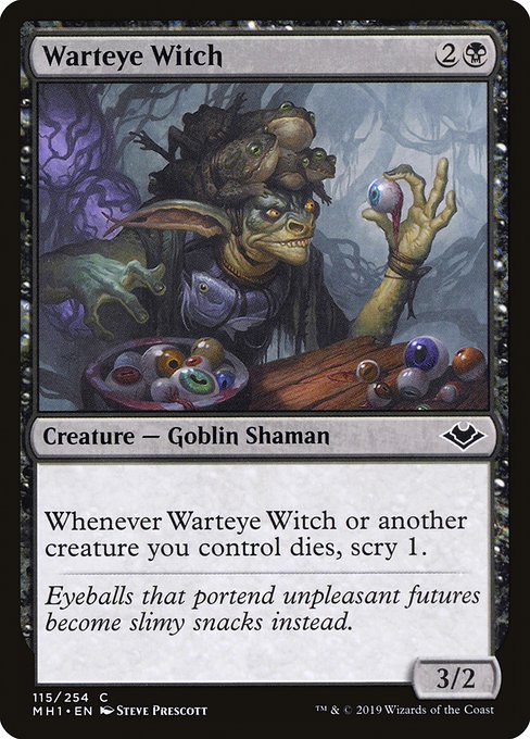 【Foil】【EN】イボ眼の魔女/Warteye Witch [MH1] 黒C No.115