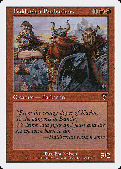 【EN】バルデュヴィアの蛮族/Balduvian Barbarians [7ED] 赤C No.173