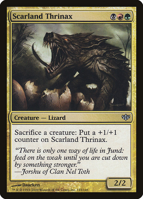 【EN】傷跡の地のトリナクス/Scarland Thrinax [CON] 金U No.123