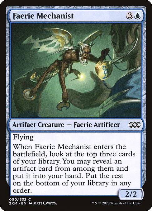 【Foil】【EN】フェアリーの機械論者/Faerie Mechanist [2XM] 茶C No.50