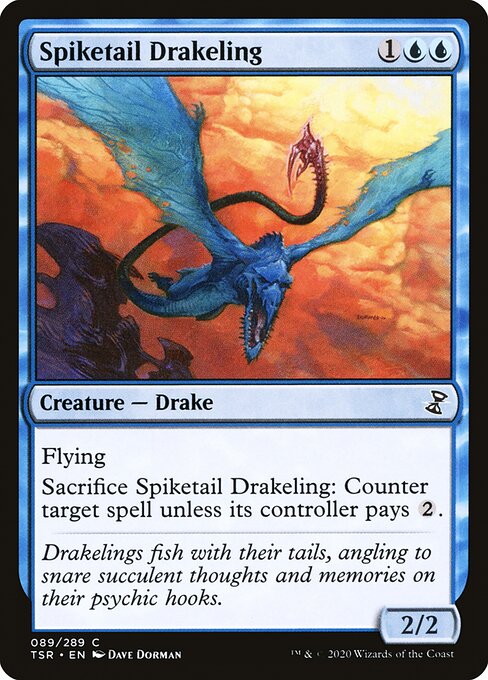 【Foil】【EN】トゲ尾の仔ドレイク/Spiketail Drakeling [TSR] 青C No.89