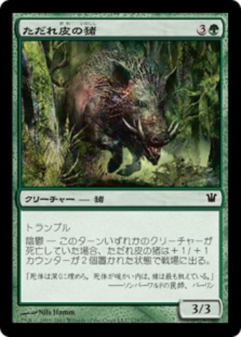 【Foil】【JP】ただれ皮の猪/Festerhide Boar [ISD] 緑C No.179