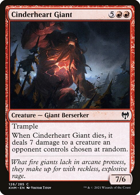【Foil】【EN】燃え心臓の巨人/Cinderheart Giant [KHM] 赤C No.126
