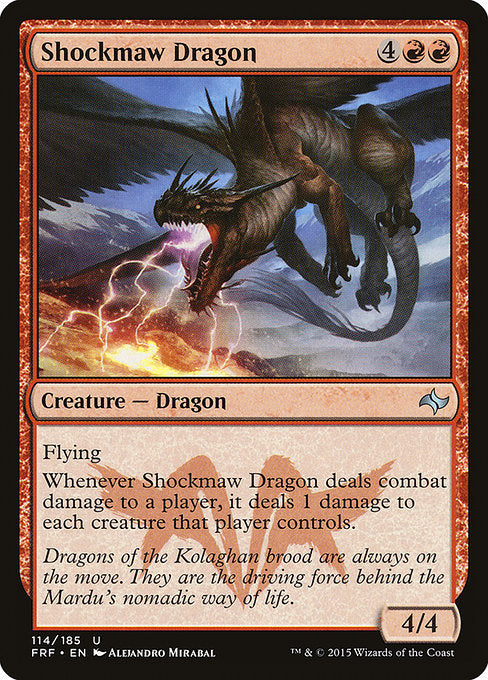 【Foil】【EN】電撃顎のドラゴン/Shockmaw Dragon [FRF] 赤U No.114