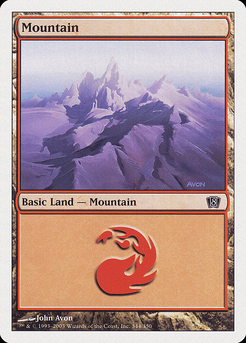 【Foil】【EN】山/Mountain [8ED] 無C No.344