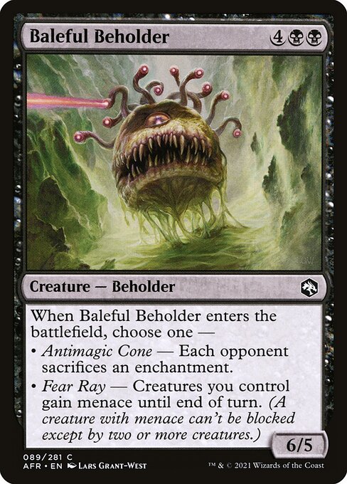 【Foil】【EN】悪意のビホルダー/Baleful Beholder [AFR] 黒C No.89