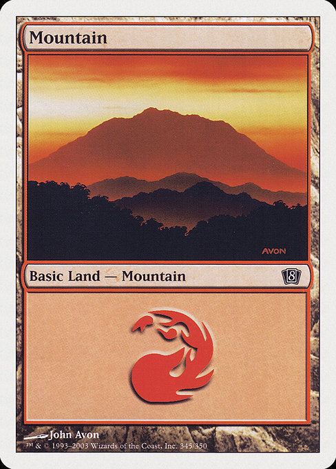 【Foil】【EN】山/Mountain [8ED] 無C No.345