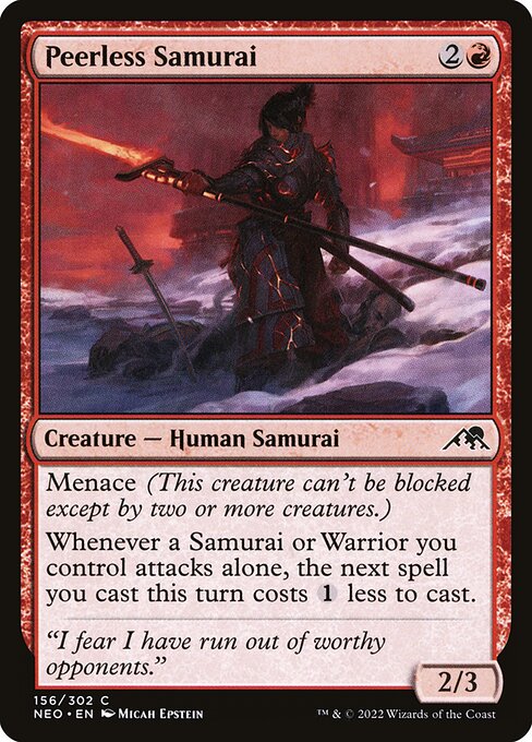 【Foil】【EN】無双の侍/Peerless Samurai [NEO] 赤C No.156