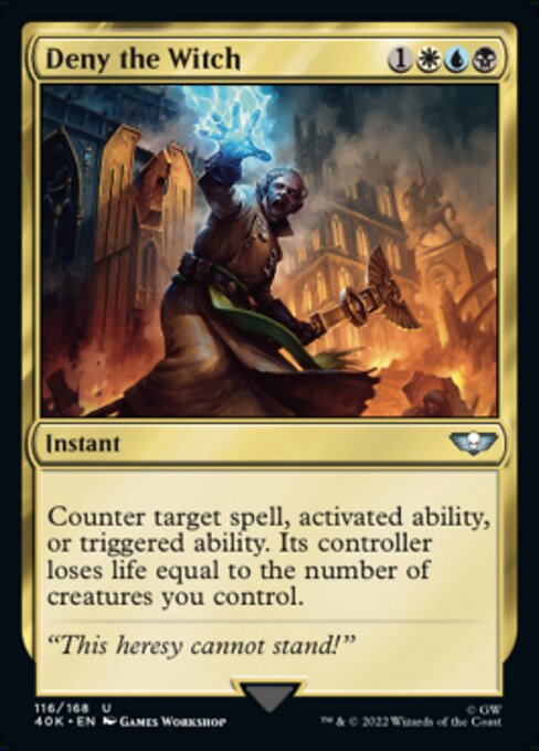 【Foil】【EN】Deny the Witch [40K] 金U No.116★
