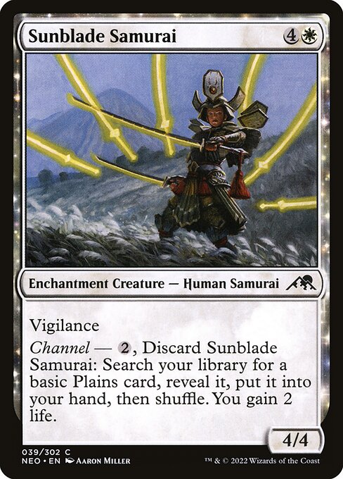 【Foil】【EN】陽刃の侍/Sunblade Samurai [NEO] 白C No.39