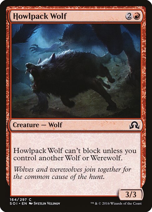 【Foil】【EN】吠え群れの狼/Howlpack Wolf [SOI] 赤C No.164