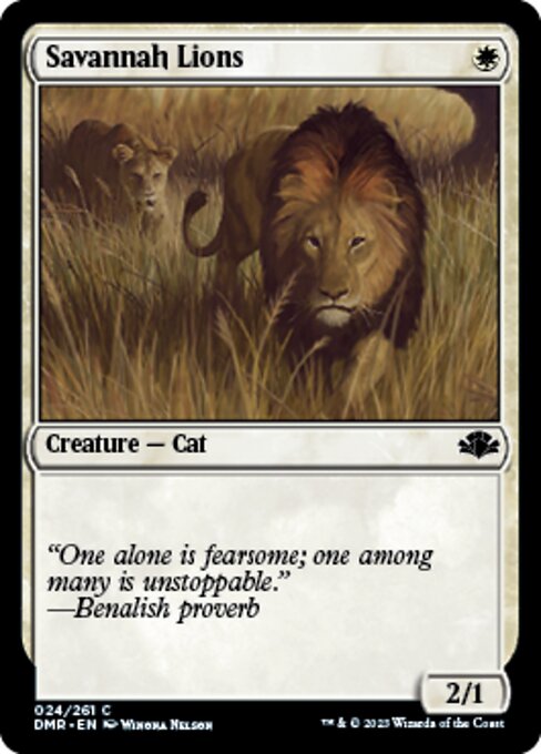 【Foil】【EN】サバンナ・ライオン/Savannah Lions [DMR] 白C No.24