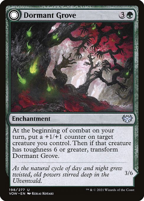 【Foil】【EN】Dormant Grove // Gnarled Grovestrider [VOW] 混U No.198