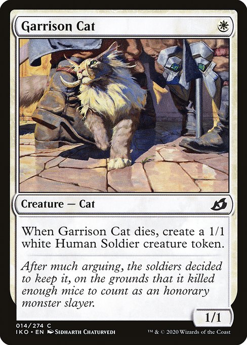 【Foil】【EN】駐屯地の猫/Garrison Cat [IKO] 白C No.14