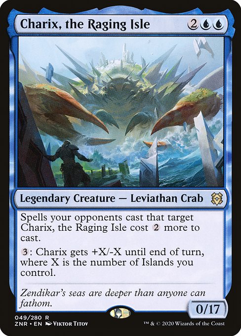 【Foil】【EN】怒り狂う島嶼、キャリクス/Charix, the Raging Isle [ZNR] 青R No.49