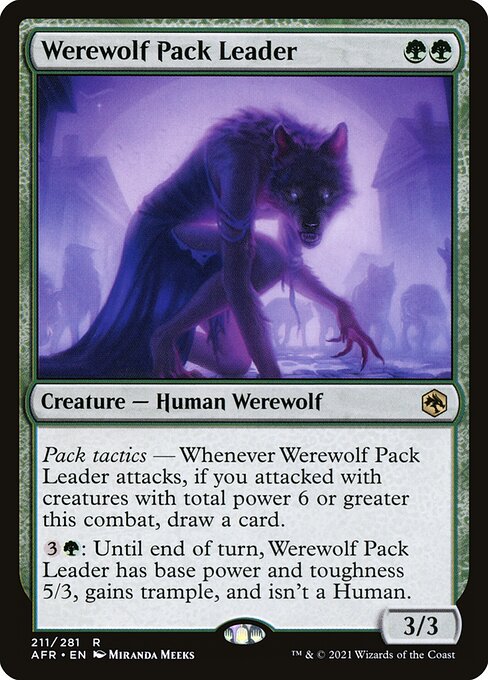 【Foil】【EN】群れ率いの人狼/Werewolf Pack Leader [AFR] 緑R No.211