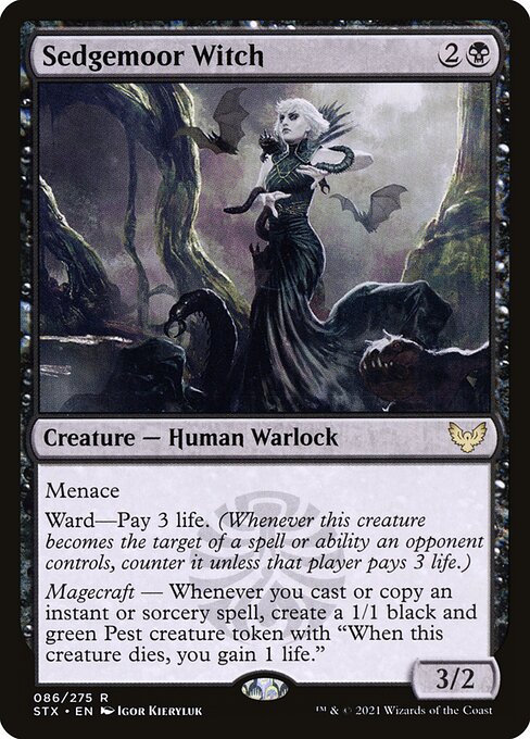 【Foil】【EN】セッジムーアの魔女/Sedgemoor Witch [STX] 黒R No.86