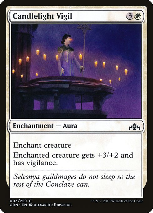 【Foil】【EN】蝋燭の夜警/Candlelight Vigil [GRN] 白C No.3