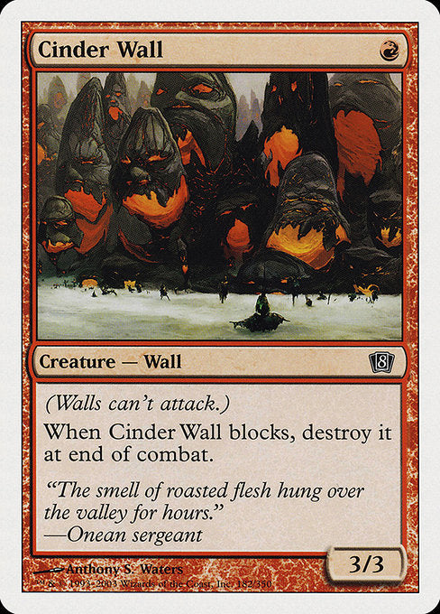 【Foil】【EN】燃えがらの壁/Cinder Wall [8ED] 赤C No.182
